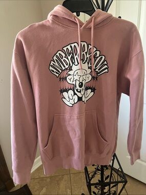 Amber Benson Pink Graphic Crewneck Hoodie